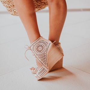 Jeffrey Campbell Rayos Perforated Wedge Sandal 8